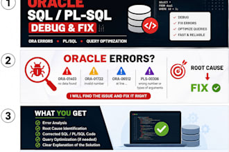debug and fix oracle sql and pl sql errors