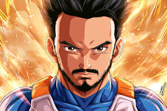 draw your portrait in dragon ball z anime style