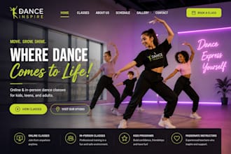 build wix online dance studio website, in person dance studio kids dance website