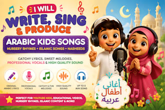 write, sing and produce arabic songs, islamic songs, nursery rhymes and nasheeds