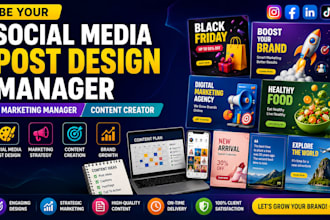 be your social media post design manager, marketing manager and content creator