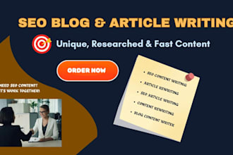 write SEO blog posts and rewrite articles