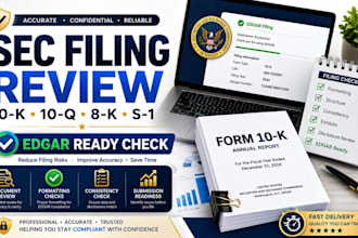 prepare sec filling and ensure sec submission readiness for 10k 10q 8k s1 filing