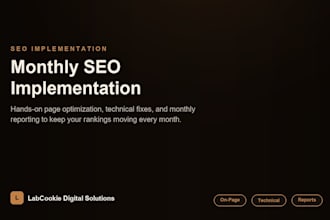 provide monthly SEO implementation and optimization