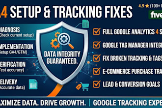 setup ga4, google tag manager, and fix ecommerce tracking
