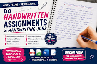 do handwritten assignments and handwriting assignments jobs