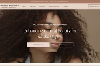 design wix med spa website aesthetic clinic cosmetic treatment website