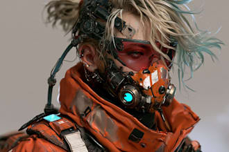 design anime character , cyberpunk character