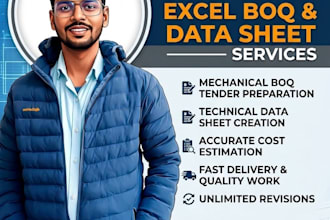 create mechanical boq material takeoff and project reports in excel