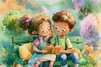 draw watercolor children book traditional art