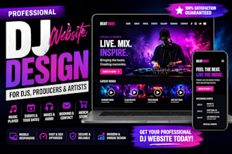 design a professional dj website for djs, producers and artists
