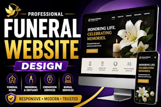 design funeral home, memorial, obituary and cremation website