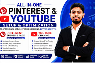 set up and optimize pinterest and youtube channels