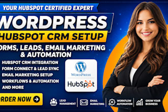 integrate wordpress with hubspot crm, forms, leads, email marketing, automation