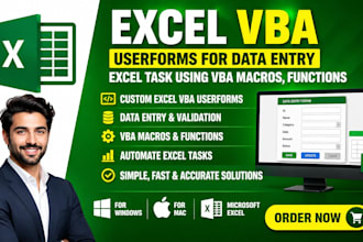 create excel vba userforms for data entry excel task using vba macros, functions
