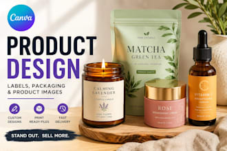 design canva product labels packaging and product images