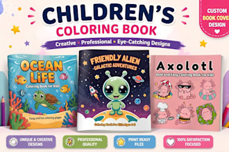 create custom kids coloring pages and coloring book cover