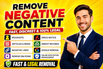 remove bad google results deindex negative links delete news, article, mugshots