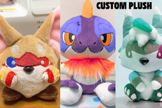 design custom plush toy cute plushie stuffed animals oc plush character crochet