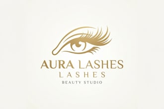 design an elegant eyelash logo for your beauty brand