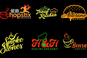create creative restaurant, fast food, food ,bbq logo design