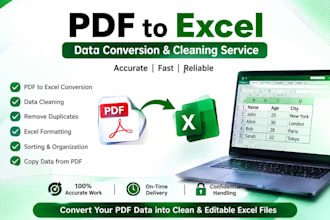 clean, format and convert PDF data to excel