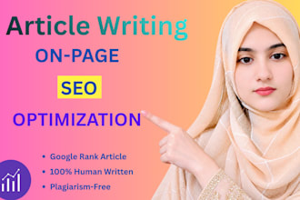 do SEO article writing and on page optimization