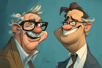 draw artistic cartoon caricatures