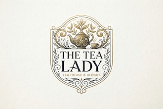 design an elegant tea house logo for your brand