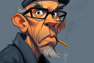 draw artistic cartoon caricatures