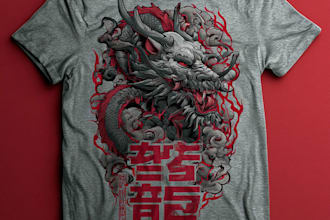 design japanese traditional tattoo artwork for t shirts