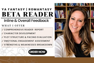 beta read ya fantasy, romantasy novel with detailed inline and overall feedback