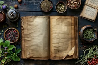 write and design quality cookbook recipe book, menu design