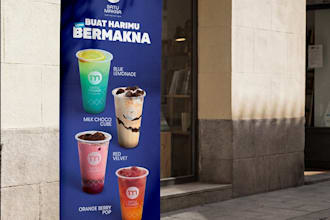 design your restaurant roller banner