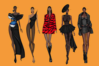 draw a fashion illustration or sketch