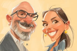draw artistic cartoon caricatures