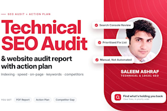 do a technical SEO audit and website audit report with action plan