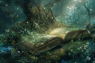 create a magical fantasy book cover design