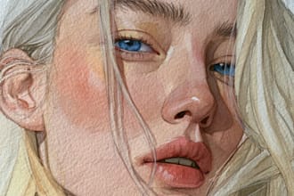watercolor portrait painting, photo to watercolor portrait