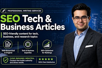 write engaging well researched tech and business articles