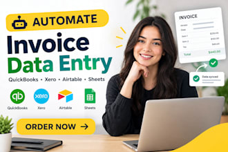 set up automatic invoice ocr and data entry for quickbooks or xero