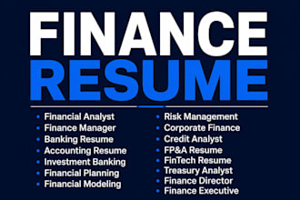 write an ats optimized finance resume for banking accounting and fintech