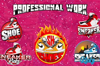 design customized shoes logo,sneakers store or for website