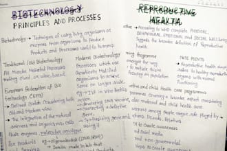 create neat handwritten notes and diagrams for study materials