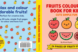 design cute fruits colouring book for kids on amazon KDP