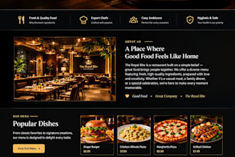 design a restaurant website with online food ordering