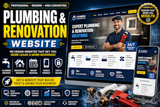 create a plumbing and roofing website with auto booking