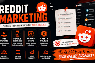 promote iptv website, peptide, ai app and crypto via reddit marketing