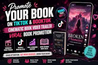 promote book on tiktok booktok cinematic book video trailer viral book promotion