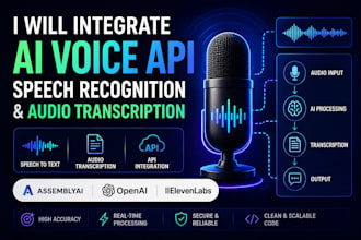 integrate ai voice API, ai integrationspeech recognition and audio transcription